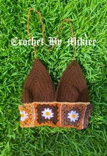 Load image into Gallery viewer, BROWN DAISY CROP TOP
